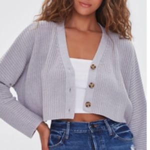 Cropped Grey Forever 21 Sweater